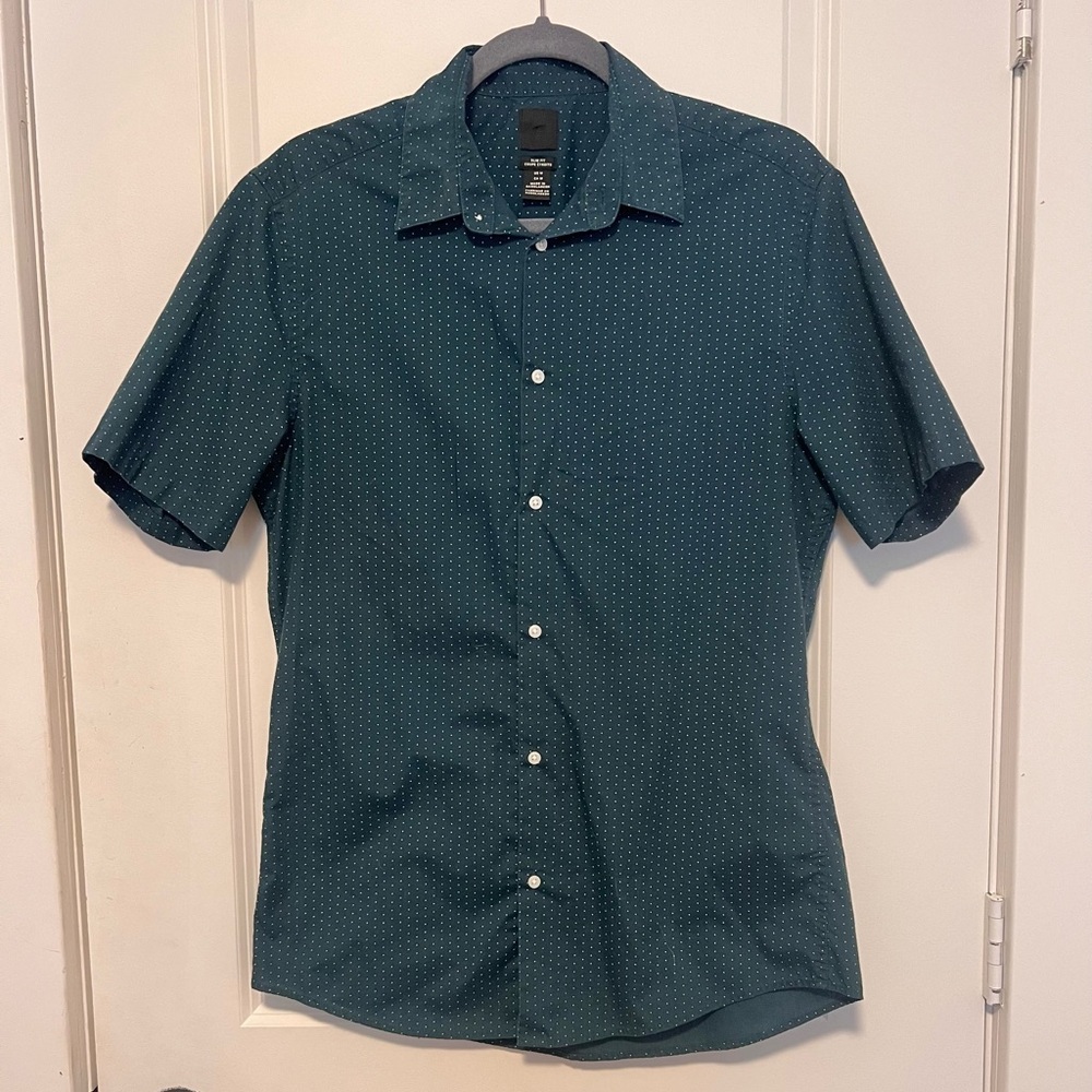 H&M Polka Dot Short Sleeve Button-down Shirt
